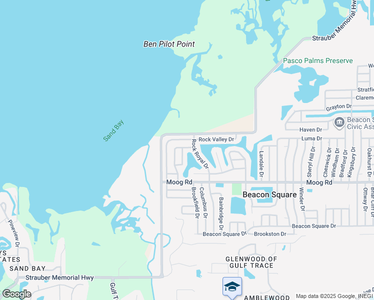 map of restaurants, bars, coffee shops, grocery stores, and more near 3670 Rockaway Dr in Holiday