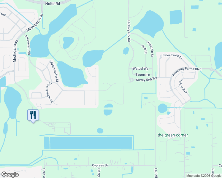 map of restaurants, bars, coffee shops, grocery stores, and more near Preserve Boulevard in St. Cloud