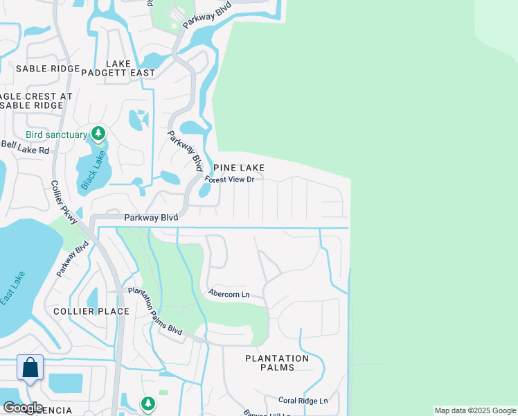 map of restaurants, bars, coffee shops, grocery stores, and more near 3809 Meridian Place in Land O' Lakes