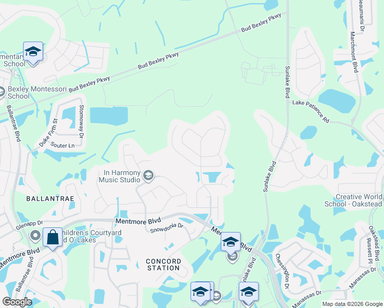 map of restaurants, bars, coffee shops, grocery stores, and more near 3709 Tristram Loop in Land O' Lakes