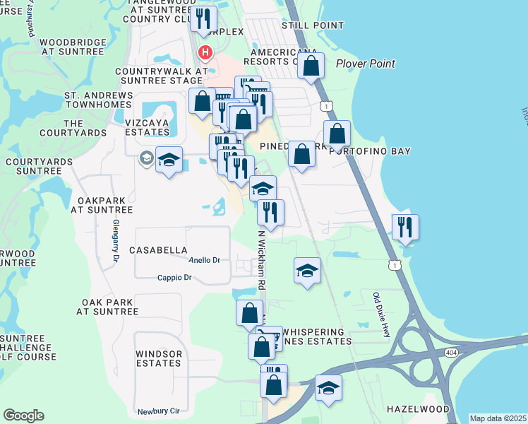 map of restaurants, bars, coffee shops, grocery stores, and more near in Melbourne