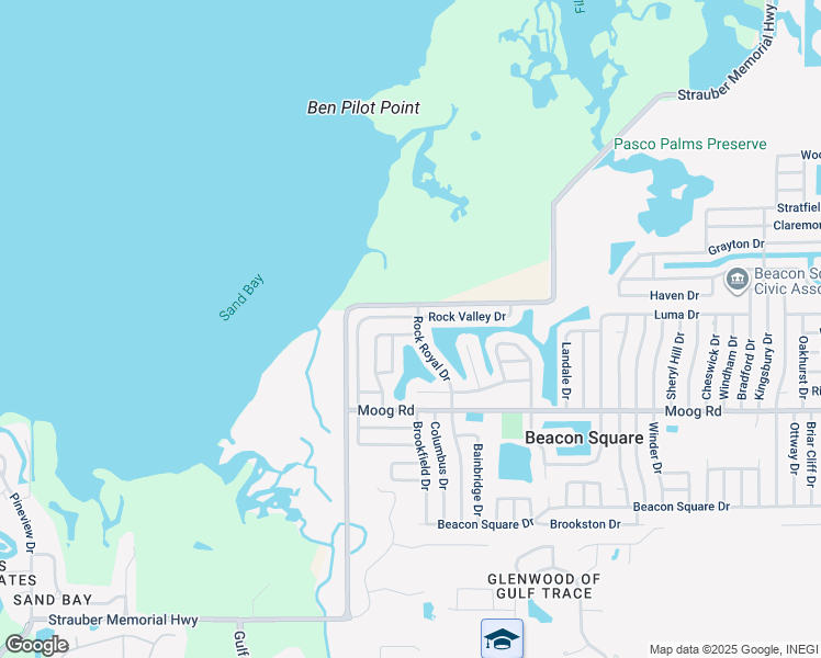 map of restaurants, bars, coffee shops, grocery stores, and more near 3679 Rockaway Drive in Holiday