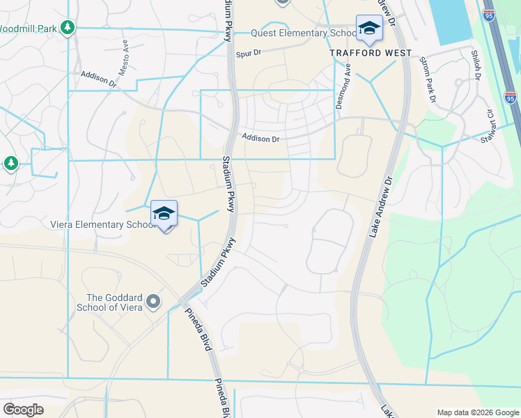 map of restaurants, bars, coffee shops, grocery stores, and more near Serrano Circle in Melbourne