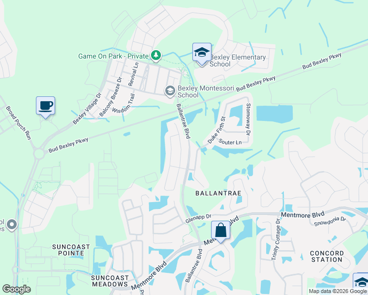 map of restaurants, bars, coffee shops, grocery stores, and more near 3724 Olde Lanark Drive in Land O' Lakes