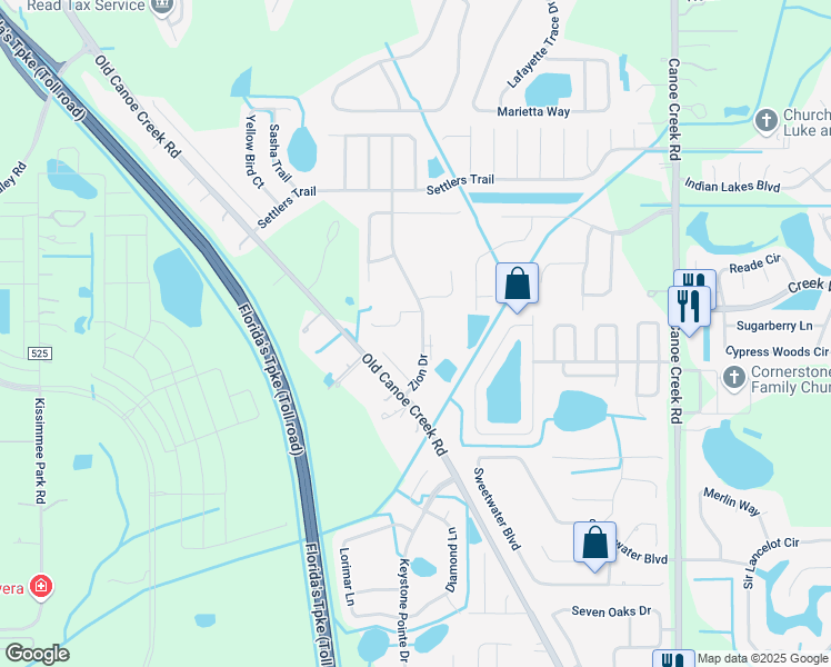 map of restaurants, bars, coffee shops, grocery stores, and more near 4904 Zion Drive in St. Cloud