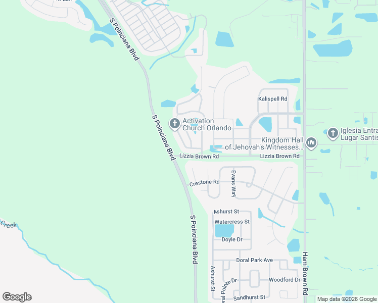 map of restaurants, bars, coffee shops, grocery stores, and more near 2932 Tanzanite Terrace in Kissimmee