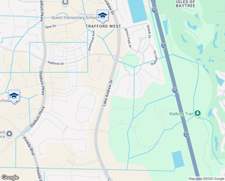 map of restaurants, bars, coffee shops, grocery stores, and more near 7922 Strom Park Drive in Melbourne