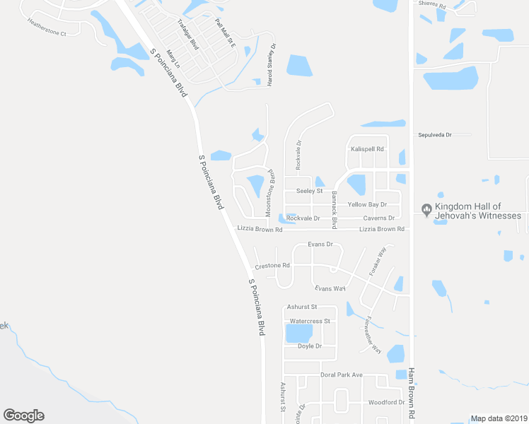 map of restaurants, bars, coffee shops, grocery stores, and more near 2924 Moonstone Bend in Kissimmee