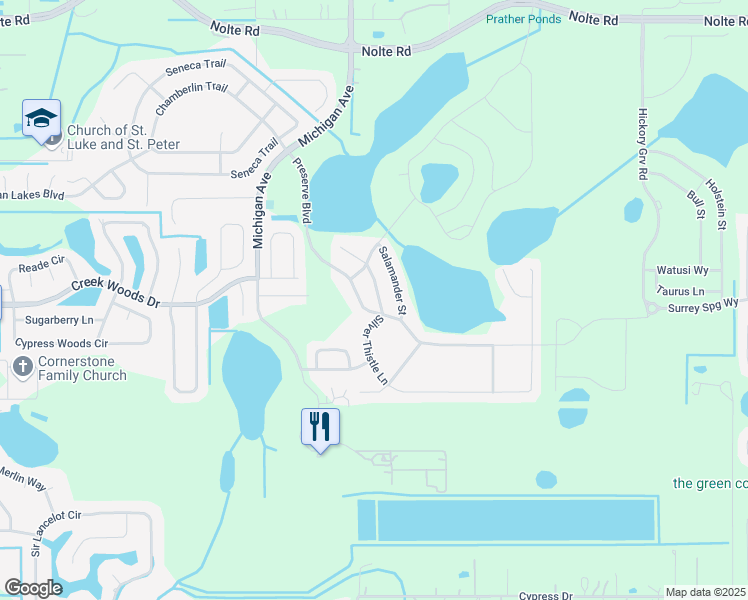 map of restaurants, bars, coffee shops, grocery stores, and more near 4790 Petal Pawpaw Lane in Saint Cloud