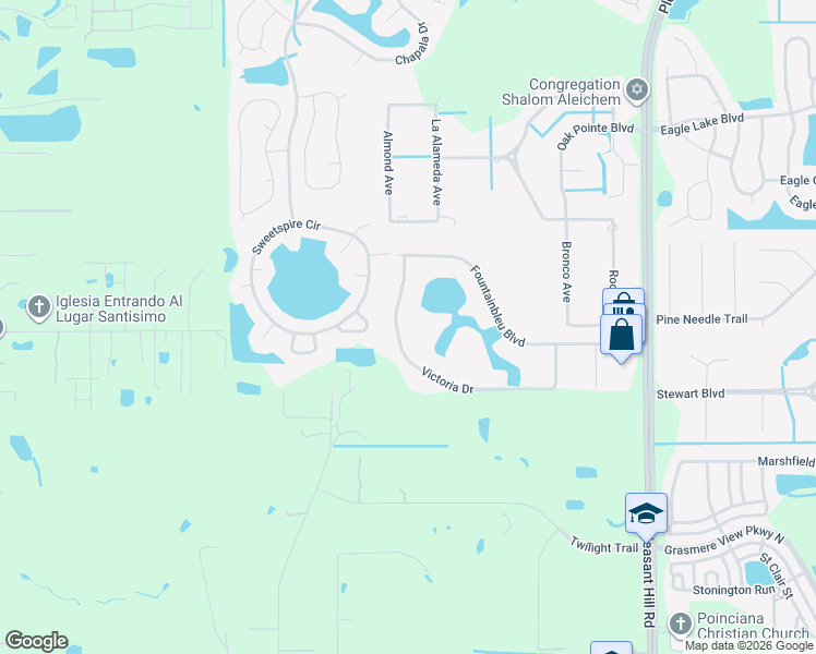 map of restaurants, bars, coffee shops, grocery stores, and more near 3150 Victoria Drive in Kissimmee