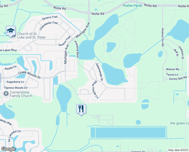 map of restaurants, bars, coffee shops, grocery stores, and more near 4780 Petal Pawpaw Lane in Saint Cloud