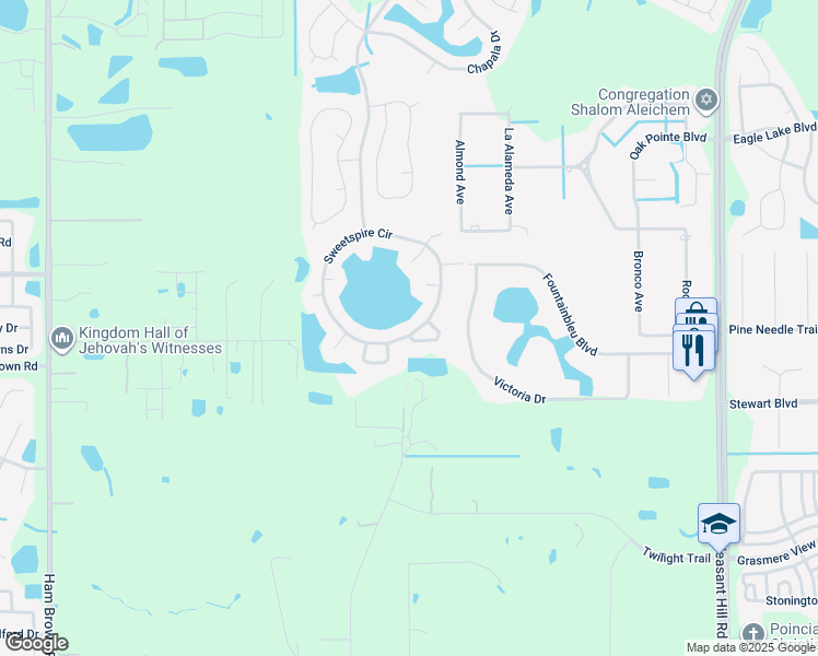 map of restaurants, bars, coffee shops, grocery stores, and more near 2867 Sweetspire Circle in Kissimmee