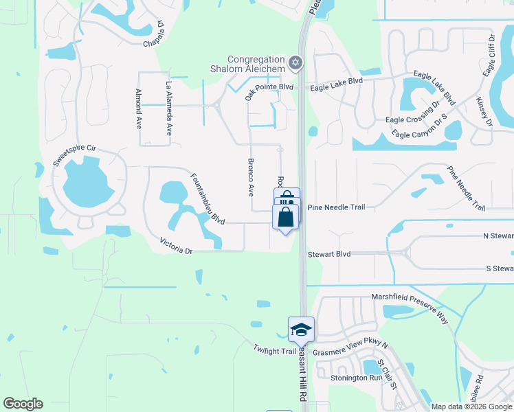 map of restaurants, bars, coffee shops, grocery stores, and more near 2879 Bronco Avenue in Kissimmee