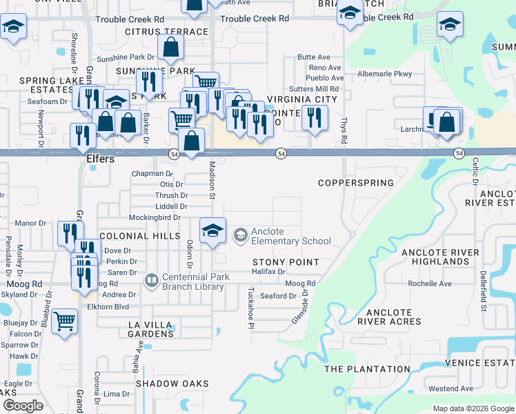 map of restaurants, bars, coffee shops, grocery stores, and more near in Elfers