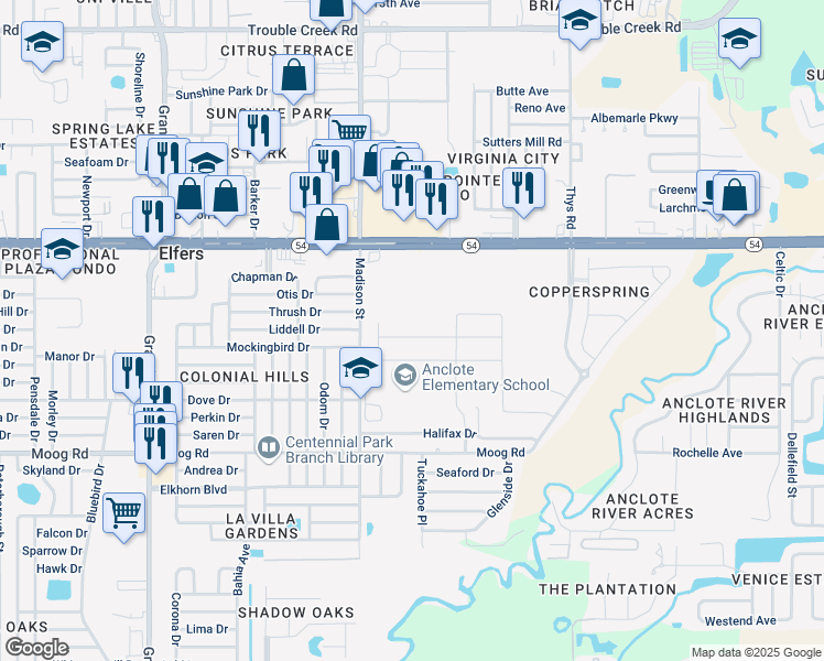 map of restaurants, bars, coffee shops, grocery stores, and more near in Elfers