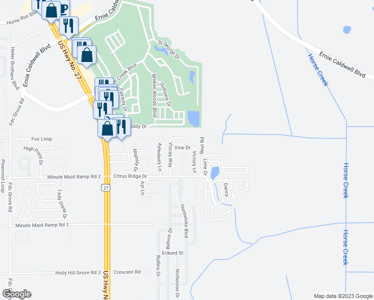 map of restaurants, bars, coffee shops, grocery stores, and more near 203 Vine Drive in Davenport