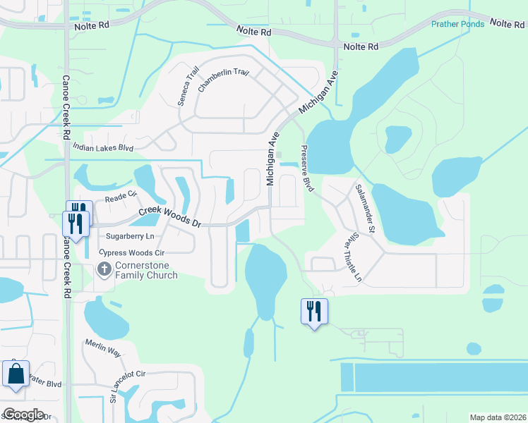 map of restaurants, bars, coffee shops, grocery stores, and more near 1101 Craig Court in St. Cloud