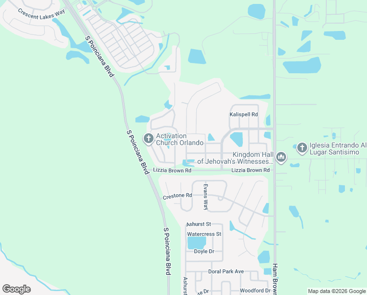 map of restaurants, bars, coffee shops, grocery stores, and more near 4729 Seeley Street in Kissimmee