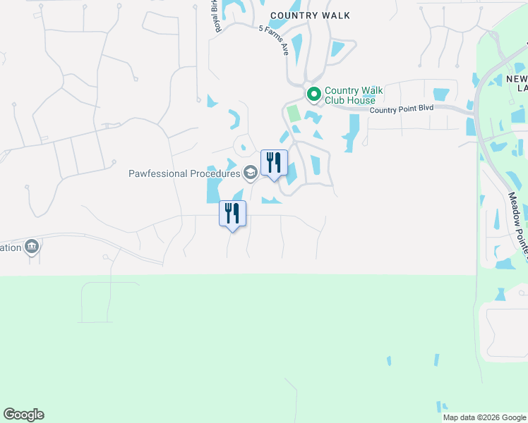 map of restaurants, bars, coffee shops, grocery stores, and more near 4008 Huntingdale Court in Wesley Chapel