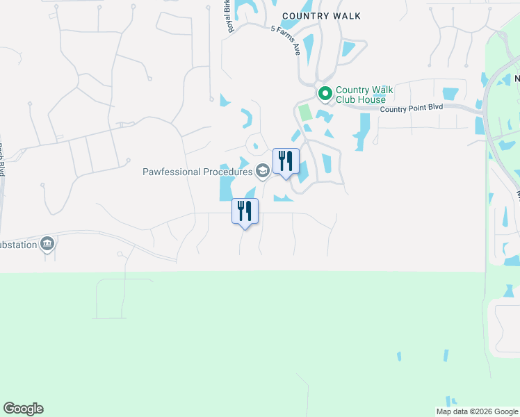 map of restaurants, bars, coffee shops, grocery stores, and more near 30189 Imperati Boulevard in Wesley Chapel