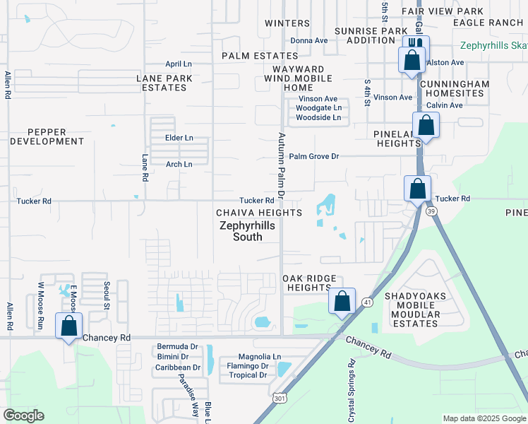 map of restaurants, bars, coffee shops, grocery stores, and more near 37921 Avalon Drive in Zephyrhills
