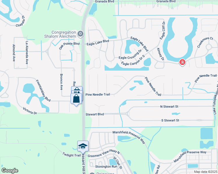 map of restaurants, bars, coffee shops, grocery stores, and more near 2855 Longleaf Court in Kissimmee