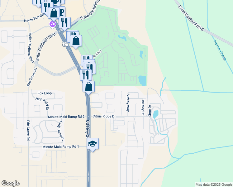 map of restaurants, bars, coffee shops, grocery stores, and more near 605 Majesty Drive in Davenport