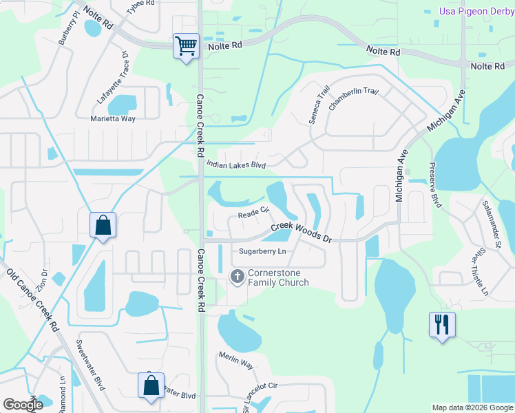map of restaurants, bars, coffee shops, grocery stores, and more near 1532 Reade Circle in St. Cloud