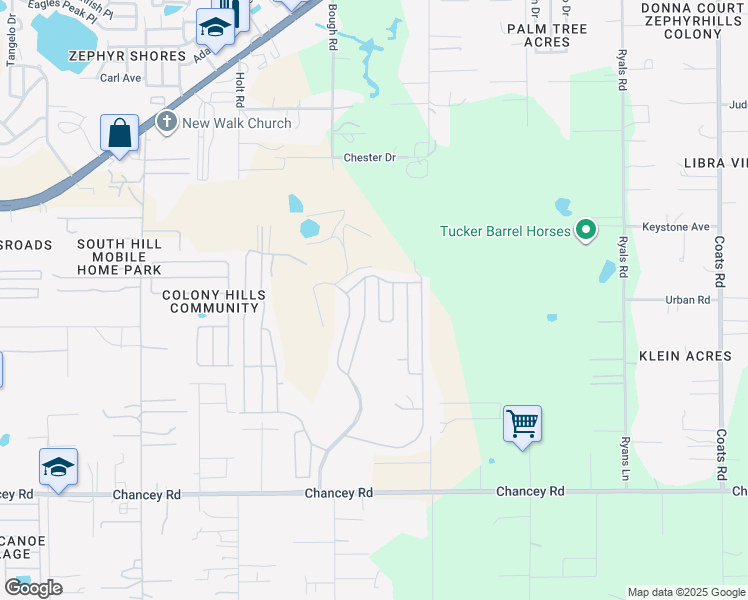 map of restaurants, bars, coffee shops, grocery stores, and more near 3923-4901 Arrowwood Drive in Zephyrhills