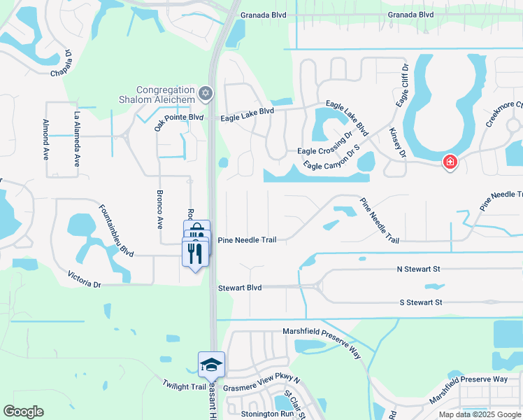map of restaurants, bars, coffee shops, grocery stores, and more near 2855 Longleaf Court in Kissimmee