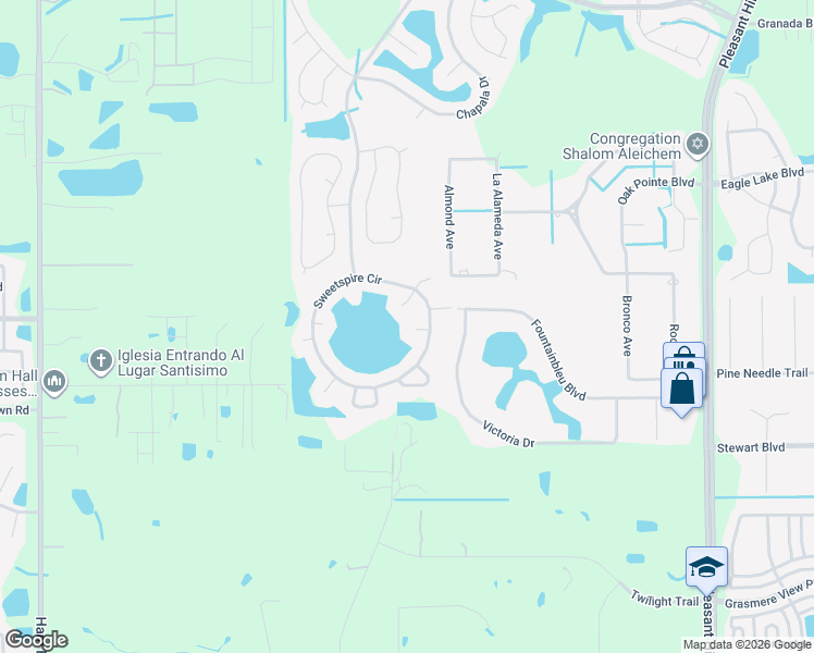map of restaurants, bars, coffee shops, grocery stores, and more near 2879 Sweetspire Circle in Kissimmee