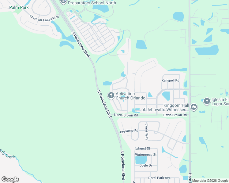 map of restaurants, bars, coffee shops, grocery stores, and more near 2857 Sunstone Drive in Kissimmee