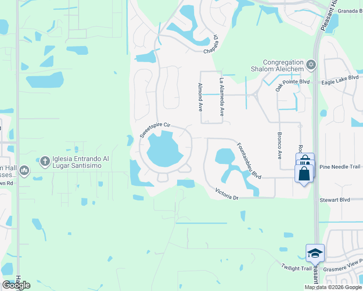 map of restaurants, bars, coffee shops, grocery stores, and more near 2879 Sweetspire Circle in Kissimmee