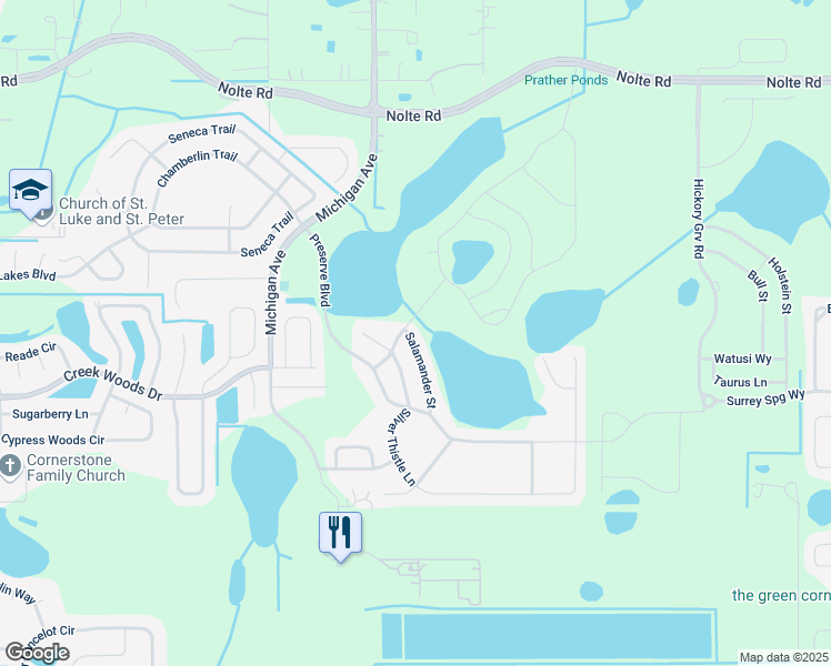 map of restaurants, bars, coffee shops, grocery stores, and more near 4611 Salamander Street in St. Cloud