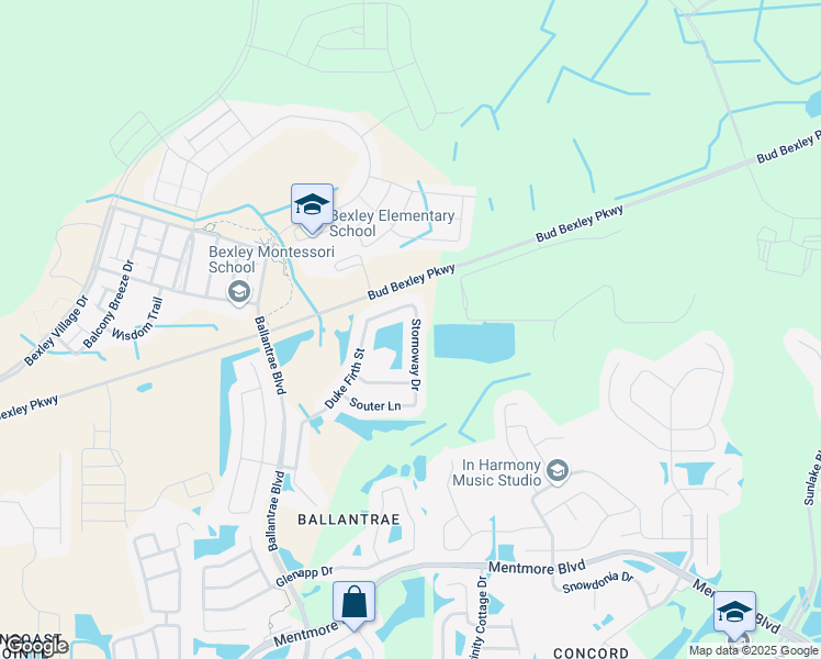 map of restaurants, bars, coffee shops, grocery stores, and more near 3947 Stornoway Drive in Land O' Lakes