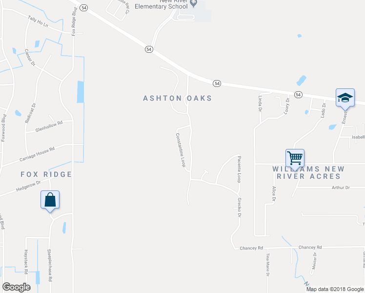 map of restaurants, bars, coffee shops, grocery stores, and more near 4018 Constantine Loop in Wesley Chapel