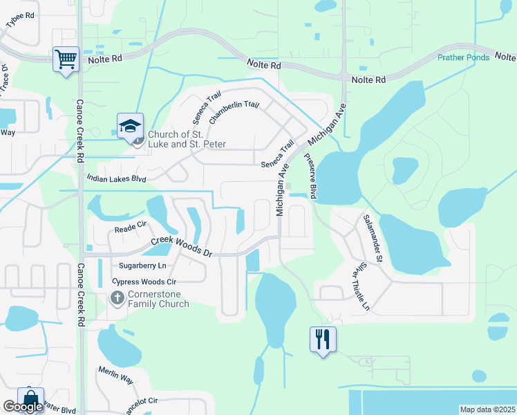 map of restaurants, bars, coffee shops, grocery stores, and more near 1164 Anne Elisa Circle in St. Cloud