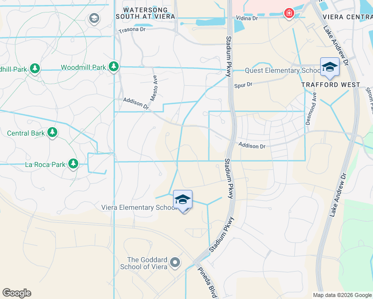 map of restaurants, bars, coffee shops, grocery stores, and more near Addison Drive in Melbourne