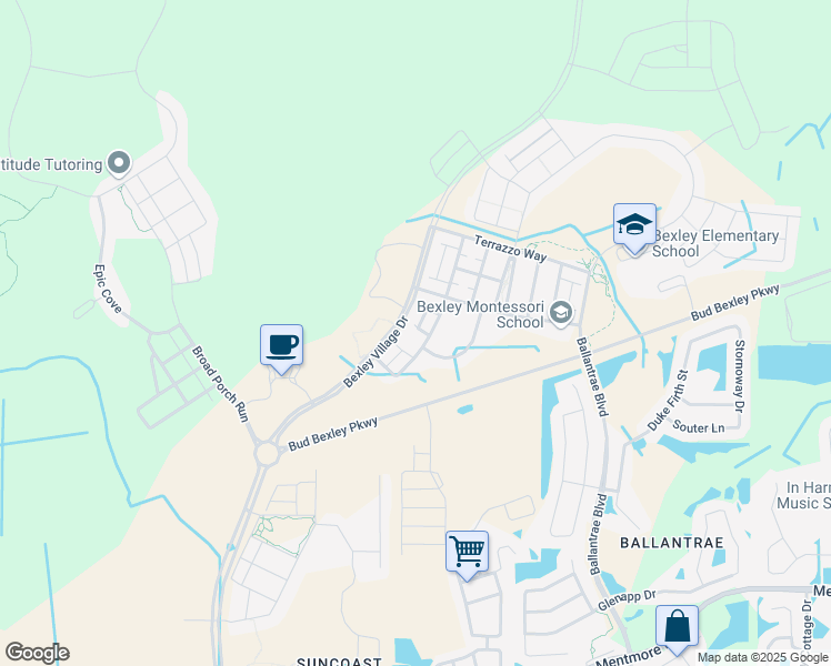 map of restaurants, bars, coffee shops, grocery stores, and more near 17285 Cinnamon Fern Way in Pasco County