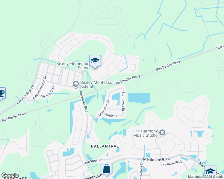 map of restaurants, bars, coffee shops, grocery stores, and more near 4003 Duke Firth Street in Land O' Lakes