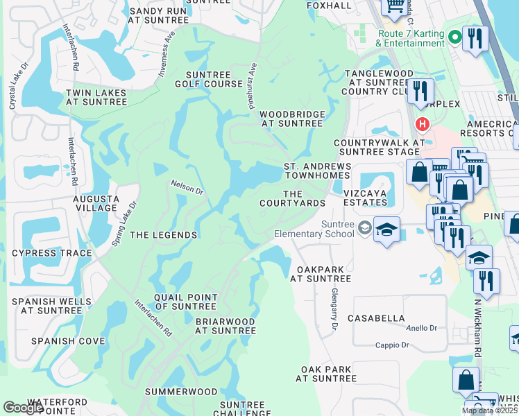 map of restaurants, bars, coffee shops, grocery stores, and more near 752 Green Valley Lane in Melbourne