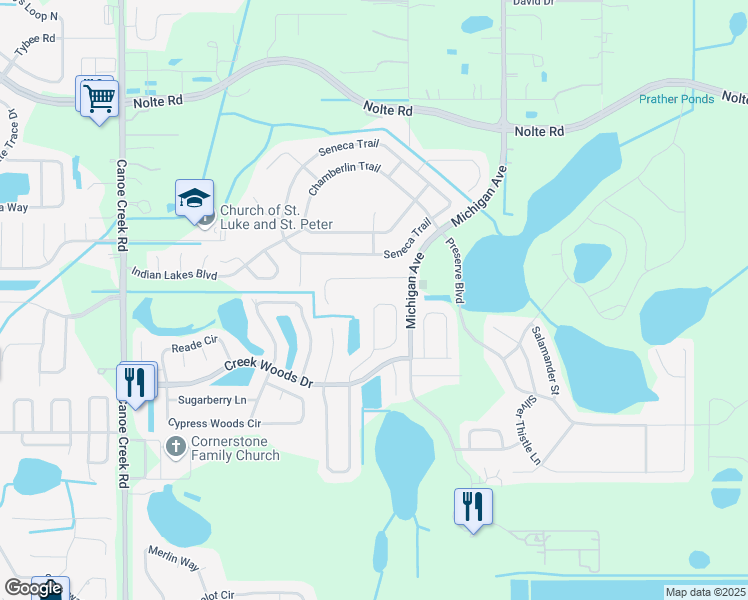 map of restaurants, bars, coffee shops, grocery stores, and more near 1160 Anne Elisa Circle in Saint Cloud