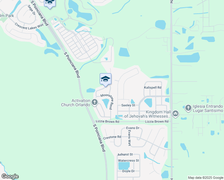 map of restaurants, bars, coffee shops, grocery stores, and more near 2845 Jasper Run in Kissimmee