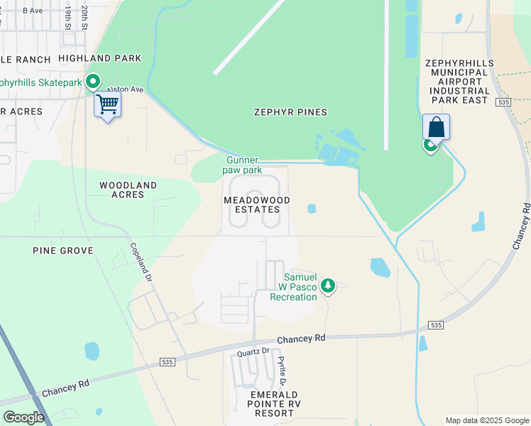 map of restaurants, bars, coffee shops, grocery stores, and more near 39663 Meadowood Loop in Zephyrhills