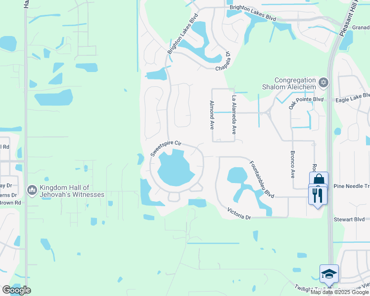 map of restaurants, bars, coffee shops, grocery stores, and more near 2903 Sweetspire Circle in Kissimmee