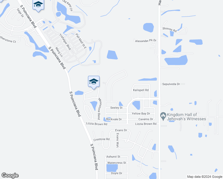 map of restaurants, bars, coffee shops, grocery stores, and more near 4913 Rockvale Drive in Kissimmee