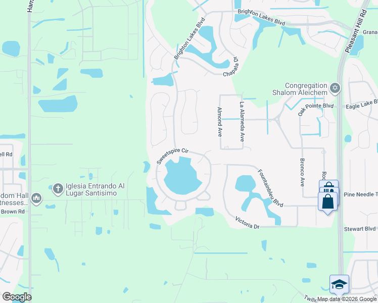 map of restaurants, bars, coffee shops, grocery stores, and more near 2907 Sweetspire Circle in Kissimmee