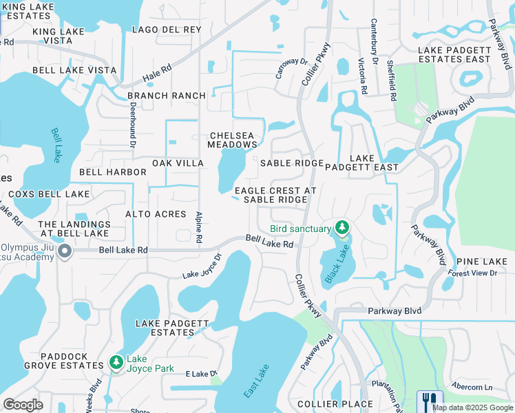 map of restaurants, bars, coffee shops, grocery stores, and more near 22639 Sills Loop in Land O' Lakes