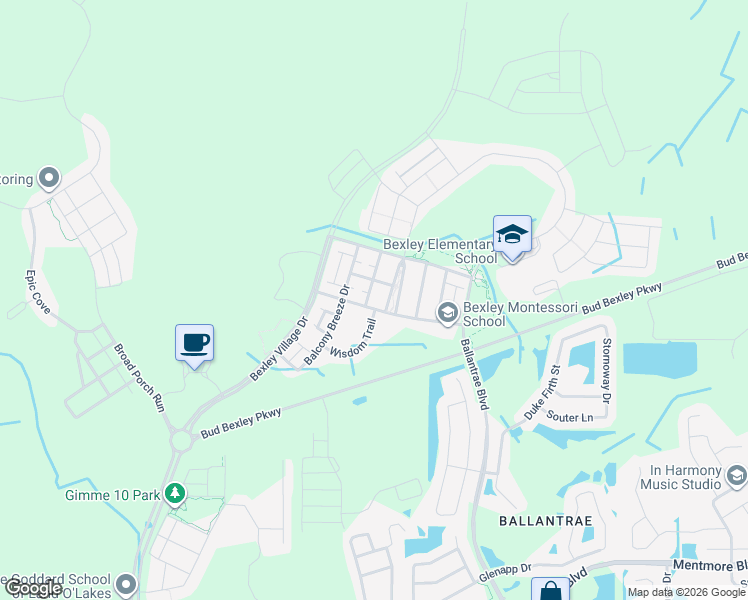 map of restaurants, bars, coffee shops, grocery stores, and more near 4124 Revival Lane in Pasco County