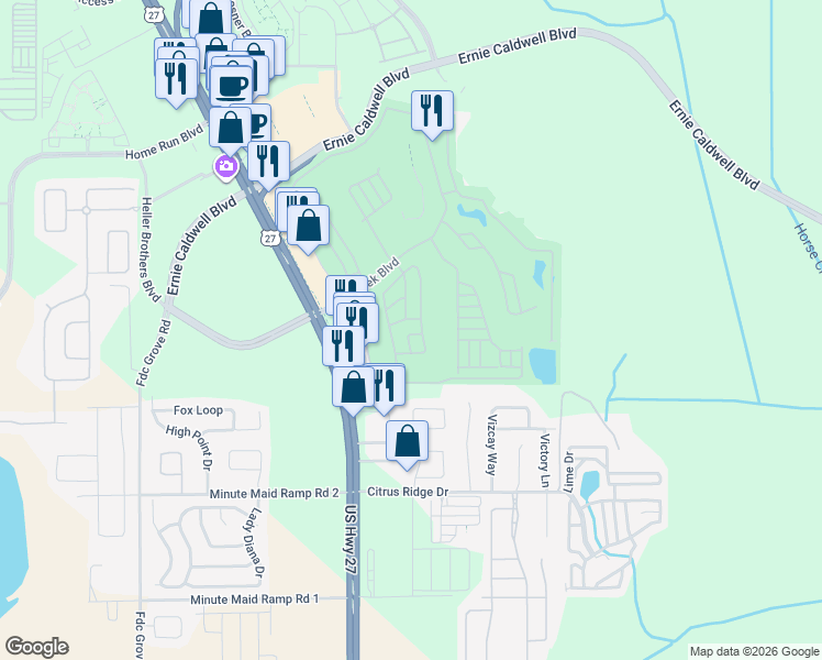 map of restaurants, bars, coffee shops, grocery stores, and more near 142 Tennis Lane in Davenport